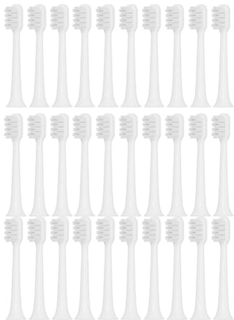 Têtes souples, compatible avec Xiaomi, T200 pour adultes | Têtes de rechange à clipser pour brosses à dents électriques standard, poils souples, plastique(White-30PCS)