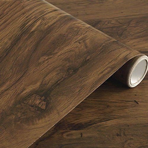 Walldecor1 Faux Bois Grain Contact Papier Vinyle Autocollant Vinyle Autocollant Étagère Liner Tiroir Meubles Comptoir Cabinet Autocollant 40 x 200 cm