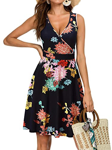 GUBERRY Summer Dresses Sexy Homecoming Hourglass Shape Fit and Flare Midi Sun Dresses Women Beach Casual