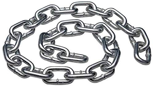 Heavy Duty Galvanized Chain Links Extra Strong Welded Dipped Shiny Chrome Plated and Polished DIY for Fence Gate Bike Cycle Security Lock (3mm, 3 Metre)