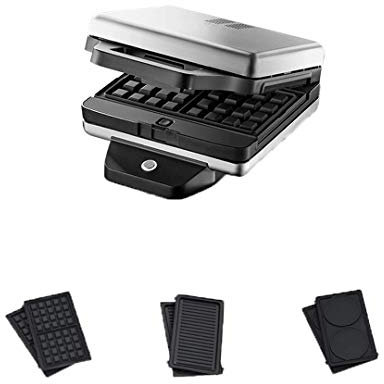 GQF Mini waflera 5 en 1, tostadora de sándwiches, Prensa de panini, máquina de rosquillas, Tablero Antiadherente Recubierto, 8000W, Control automático de Temperatura, Calentamiento por Ambos Lados