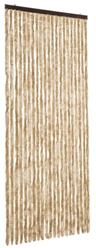 vidaXL Insektenschutz Vorhang Flauschvorhang Plüschvorhang Türvorhang Fadenvorhang Fliegenschutz Wohnwagen Camping Beige 90x200cm Chenille