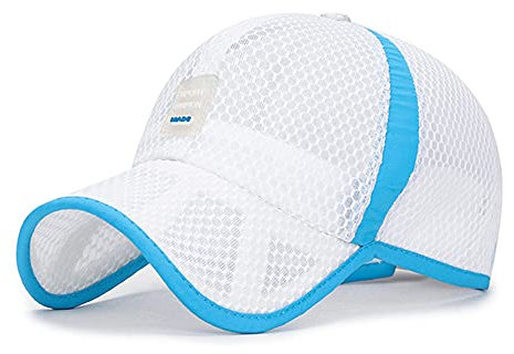 FakeFace Kinder Basecap Schirmmütze Schnelltrocknend Mesh Kappe Baseball Cap Sonnenhut Junge Mädchen Basketball Sportkappe Einstellbar Baseballmütze Bestickte Sommerhut (Weiß(Full mesh))