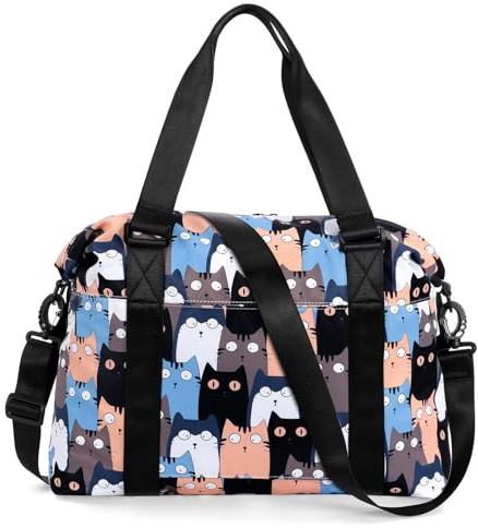 HAWEE Femme Homme Grand Sac de Voyage Weekend Sac de Sport Étanche Gym Duffel Bag Pliable Sac Polochon à Bandoulière pour Voyage Natation Camping Yoga Fitness