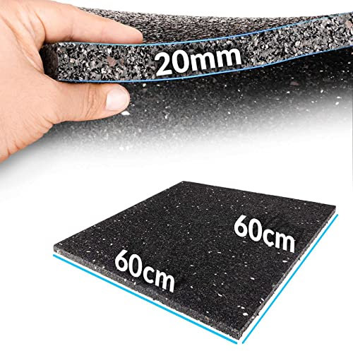ANRO Antivibration Matte Bautenschutzmatte Antirutschmatte Fallschutzmatten Terrassenpads Gummi schwarz 60x60x2cm