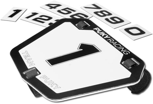 PUKY Number Plate Black | Racing Look für Laufräder | Robuster Kunststoff | Einfache Lenkerbefestigung | Kompatibel mit Fitsch, Ceety, LR XL & Mehr | Stilvolles Zubehör für Kinderfahrräder