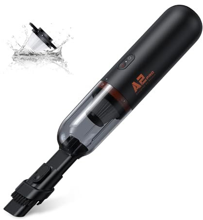 Baseus Handstaubsauger Akku Auto, Mini-Autostaubsauger Kabelloses Aufladen, Typ-C Schnelles Aufladen für Hausgebrauch, Auto, Hundehaar, Schwarz