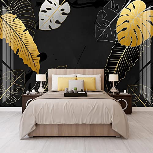 Fototapete 3D Tropische Bananenblätter 400 cm B x280 cm H Vlies Tapeten Wandtapete XXL Moderne Wanddeko Wohnzimmer Schlafzimmer Büro Flur