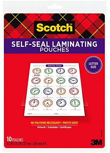 Scotch™ LS854-10G Laminierfolien, selbstklebend, 22,9 x 29,8 cm, transparent, 10 Stück