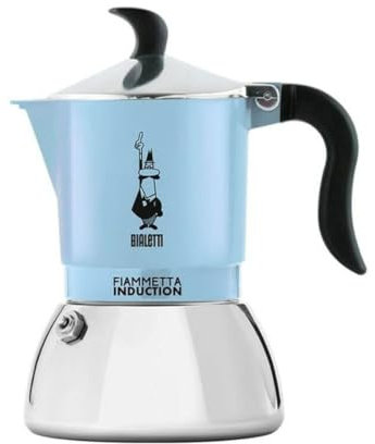 Bialetti Moka Fiammetta Induction 2 Tazze Azzurra Caffettiera Adatta a Induzione