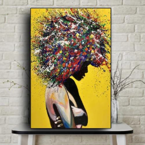 ZHAOLIN Pósteres impresos de mujeres africanas abstractas, pinturas en lienzo, impresiones artísticas de pared y carteles para decoración de sala de estar, mural de cuadro 80x120cm sin marco