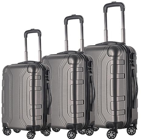 ASerZenith Handgepäck-Set, 3-teilig, verschleißfest, 50,8 cm/61,1 cm/71,1 cm, leichte Koffer mit Spinner-Rädern, Handgepäck (F 3-teilig)
