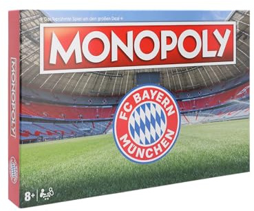 FC Bayern München Monopoly Brettspiel I Gesellschaftsspiel für 2-8 Spieler ab 8 Jahren mit offiziellem FCB Design, Spielbrett, Figuren & Zubehör I Offiziell lizenziert