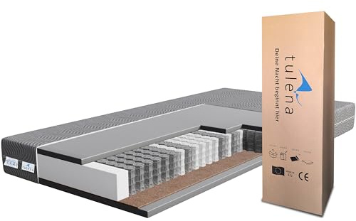 TULENA NOX Matratze 80x190 H3 + H4 Taschenfederkernmatratze 20 cm Basic Matratze für Kinder und Erwachsene - Wendematratze mit Bezug mit Reißverschluss Rollmatratze Oeko-TEX Zertifiziert