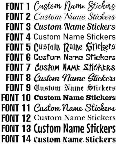 Custom Personalised Vinyl Name Text Stickers Decals | 2cm-10cm letter heights | 20+ Colours | Wedding Birthday Christmas Business | Use On Glass Metal Plastic Paint Surfaces | Waterproof Decal Sticker