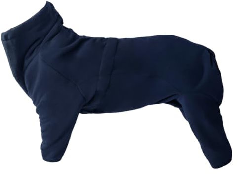 JUCHRZEY Hunde-Wintermantel, Polarfleece-Pullover, Pyjama, winddichter Overall (Dunkelblau, XL)