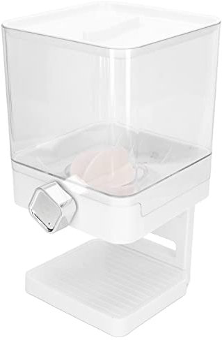 17.5oz Cereal Dispenser, Compact Dry Food Dispenser, Single Grid Grain Container for Cereals with Dry Food Dispenser Transparent Plastic Food Dispensers for Trail Mix Sweet Granola