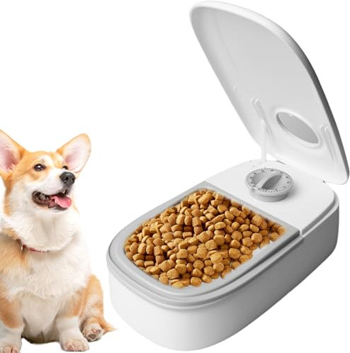 Distributore automatico di cibo con timer, con tappetino antiscivolo, per gatti e cani, per cibo umido e secco, per gatti e cani di piccola taglia (senza batteria)