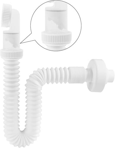 1 1/4 Zoll Siphon,360° Einstellbarer Siphon Waschbecken, Abflussrohr mit Geruchsverschluss Flexibler Ablaufschlauch für das Badezimmer