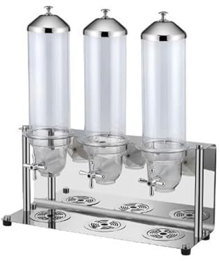 Countertop Cereal Dispenser, 4L/8L/12L Dry Food Dispenser Airtight Food Storage Containers with Stainless Steel Base for Stores Food, Keeps Your Food Fresh, Triple
