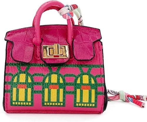 TTPSRY Mini Taschenanhänger in Hausform Süßer Leder Schlüsselanhänger Handtaschen Charm Perfekt für Damen Dekoration und Aufbewahrung kleiner Gegenstände (Rot)