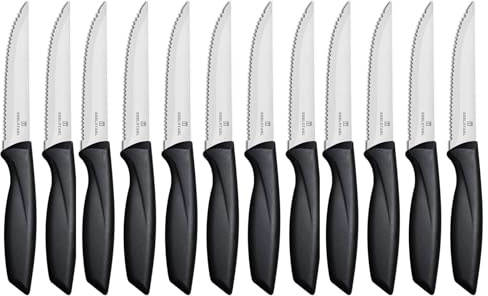 targzier Profi Steakmesser-Set,12 Stück,Hochwertiges Edelstahl Steakbesteck | Scharfe Messer mit Wellenschliff,Extra Scharfe Klinge,Hochwertiges Edelstahl Steak Besteck Messer für Haus Restaurant Hotel,S