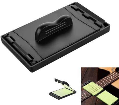 Instrumentensaitenreiniger, Musikgitarre Saitenreiniger für Gitarre, Bass, Ukulele, Zubehör Griffbrett und Saiten Reiniger Set, Doppelseitiges Reinigungstuch, Ergonomischer Griff, Gitarrenzubehör
