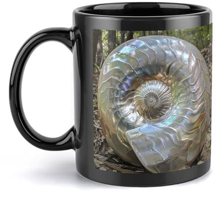 Große glänzende Muschelkeramiktasse, große Kaffeetasse mit Griff, einzigartiger Stil für jede Küche, personalisierbar, lustiger Latte-Tasse, ideal für Tee, heiße Schokolade, für Männer, Frauen, Büro