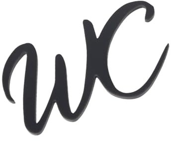 Cartello WC Autoadesivo 15x10 cm per Porte in Legno Vetro e Metallo Decorazione Bagno Interno ed Esterno Nero