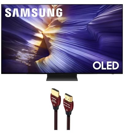 Samsung QN65S90FAFXZA 65 Inch 4K OLED Smart TV with a WireLogic Ruby 8ft Ultra High Speed 4K-8K-10K HDMI Cable (2025)
