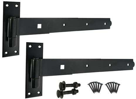 Epoxidharz-Scharniere, 470 mm, gerader Haken und Band-Scharniere, 1 Paar, robustes Gartentor-Montageset für Garage, Schuppen, Auffahrt, Tür, Tore