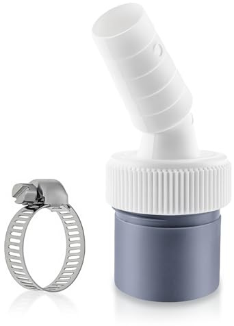 Adaptateur de vidange de 19-24 mm avec collier de serrage - Raccord coudé à 45° pour machine à laver, lave-vaisselle, sèche-linge - Raccordement d'égout de 40 mm pour cuisine et salle de bain, facile