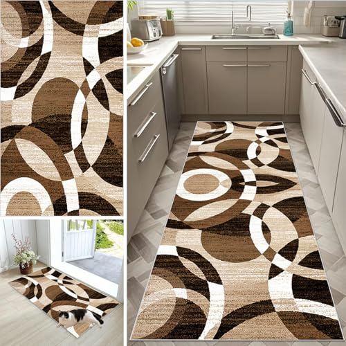 CXUEHNL Teppich Läufer Flur 50 x 150 cm Küche Teppiche rutschfest Waschbar Langen flurteppiche fußmatten für den Innenbereich meterware Teppichläufer Küchenläufer für Flur Waschküche Schlafzimmer