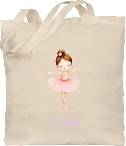 Geschenk mit Namen personalisiert by Shirtracer - Baumwolltasche - Ballerina Name - Geschenk Mädchen tanzen Ballett