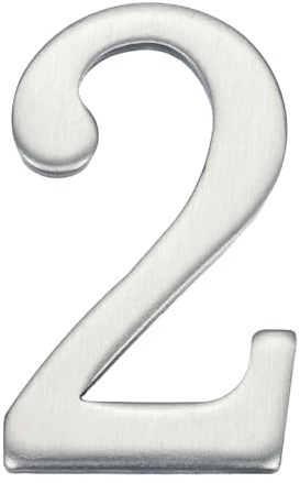 sourcing map House Numbers for Outside, 1.85 Inch Self Adhesive Aluminum Alloy Mailbox Decor Number Stickers for Apartment Office Hotel Room Door Signs(Number 2)