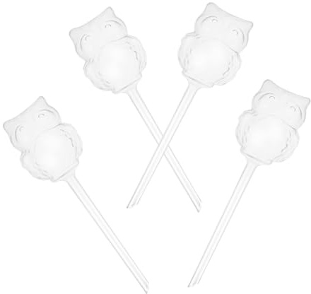 Veemoon Automatische Bewässerungsgeräte 4 Stück PVC Bewässerungskugeln mit Eulen Design Selbstbewässernd für Zimmer und Gartenpflanzen Wetterfest für Topf und Hängepflanzen