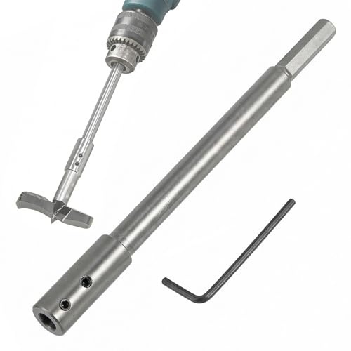JIXLOUR Bohrer Verlängerung, 170mm Extra Lange Verlängerungsschaft mit 3/8-Schaft, Bohrer Verlängerung für Tiefe Lochfräsungen und Durchbrüche bei Forstnerbohrern