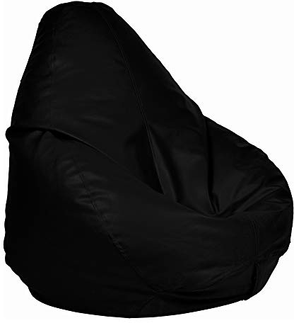 Ample Decor Bean Bag Cover (Filler Not Included), Plush Toys Storage Soft Leatherette, Durable Construction Sturdy Zipper, Ideal for Children and Teenagers - Black