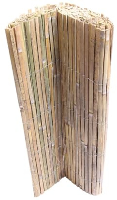 Bambumatta, insynsskyddsmatta Beach 90 x 500 cm av splittrade Tonkin-bamburufiber – rullstaket av kluvna bambustavar 0,9 m x 5 m