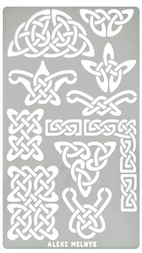 Aleks Melnyk #37.1 Keltischer Knoten, Bordüre Schablone Möbel, Metall Designer Stencil Vorlagen Painting, Ornamente Vintage, Wikinger Dekoration, Brandmalerei, Gravur, Wikinger Bild, Malen, 1 Stück