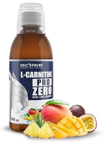L-CARNITINE LIQUIDE PRO ZERO - L Carnitine Vegan Enrichi au Thé Vert - BRULE GRAISSE sans sucre pour Sportifs - Boisson Minceur Drainante LCarnitine - Laboratoire Français Eric Favre - Saveur Tropical