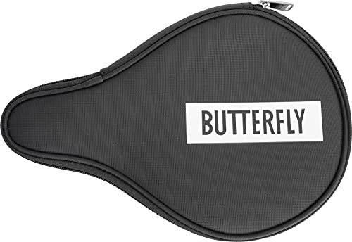 Butterfly Custodia per racchette da ping pong con logo Case Round | Custodia per racchetta | Design ovale nero