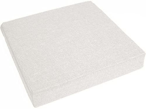 Waigg Kii Dickes 8/10 cm Sitzkissen, quadratisch, bequem, elastisch, Schaumstoff-Stuhlkissen für Auto, Büro, drinnen und draußen, 50 x 50 x 10 cm, Weiß