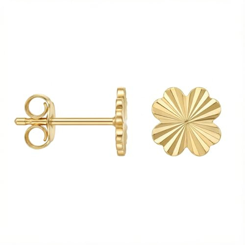 SOFIA MILANI - Damen Ohrringe 925 Silber - vergoldet/golden - Kleeblatt Ohrstecker - E1188
