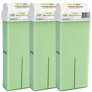 Natural Roll-On Waxing Cartridge - 100% Organic Hair Removal Roller - No Residue (Pack of 3)