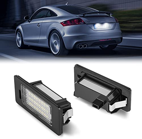 POPMOTORZ Kennzeichenbeleuchtung für A-udi A1 S1 A4 B8 A5 A6 C7 A7 Q5 VW GOLF6 GOLF7 Passat 3C B6 Jetta 6, LED Nummernschildbeleuchtung mit CAN-Bus Fehlerfrei 2835 SMD, 2 Stücke