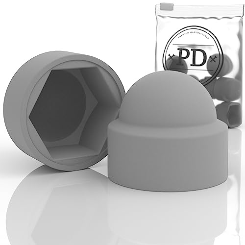 PD® Capuchons de protection hexagonaux M8 (largeur de clé 13) | Capuchons de protection en plastique gris pour les vis | Bouchons de protection durables pour écrous et tête de vis | 25 pièces