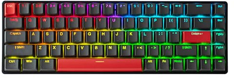 DrunkDeer G65 Rapid Trigger Tastiera meccanica Interruttori magnetici Gaming PBT Keycaps RGB Wired 65% Dimensione compatta Anti-ghosting Nero