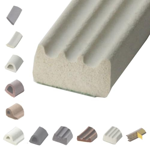 BRESKO 6-100 m Fensterdichtung Selbstklebend Dichtung Gummidichtung Epdm Türdichtung Dichtband Gummi Fenster Profil Abdichtung Dichtungsprofil (EE - 15x8 mm - weiß, 6 m)