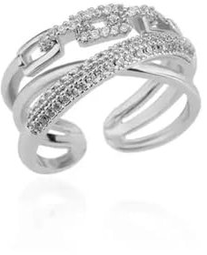 Gu Feng Blauer Zirkon-Kronenring für Frauen Edelstahl-verstellbarer Kronenring